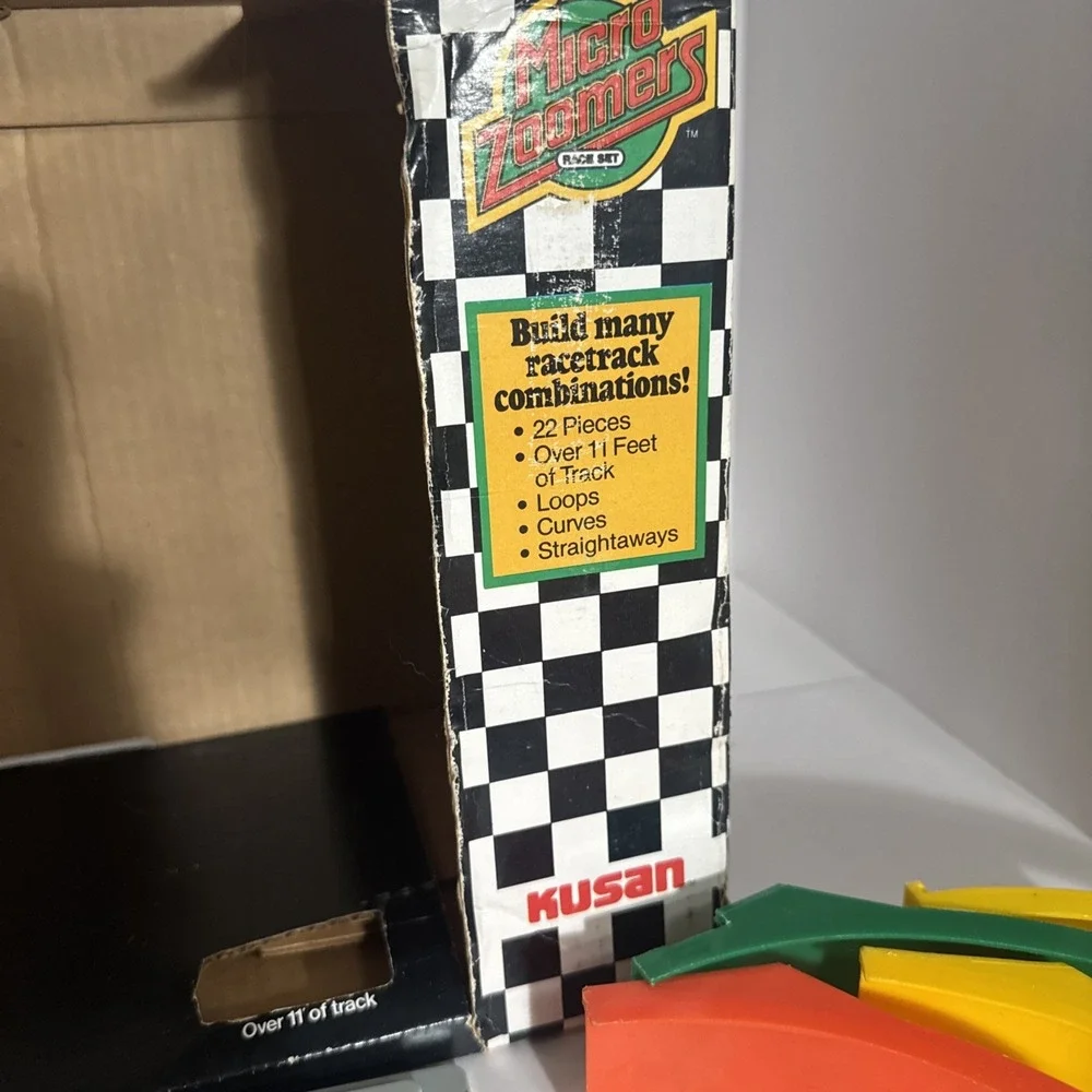 Micro Zoomers Race Track Set Kusan Made In Taiwan Complete Set‎ With Box